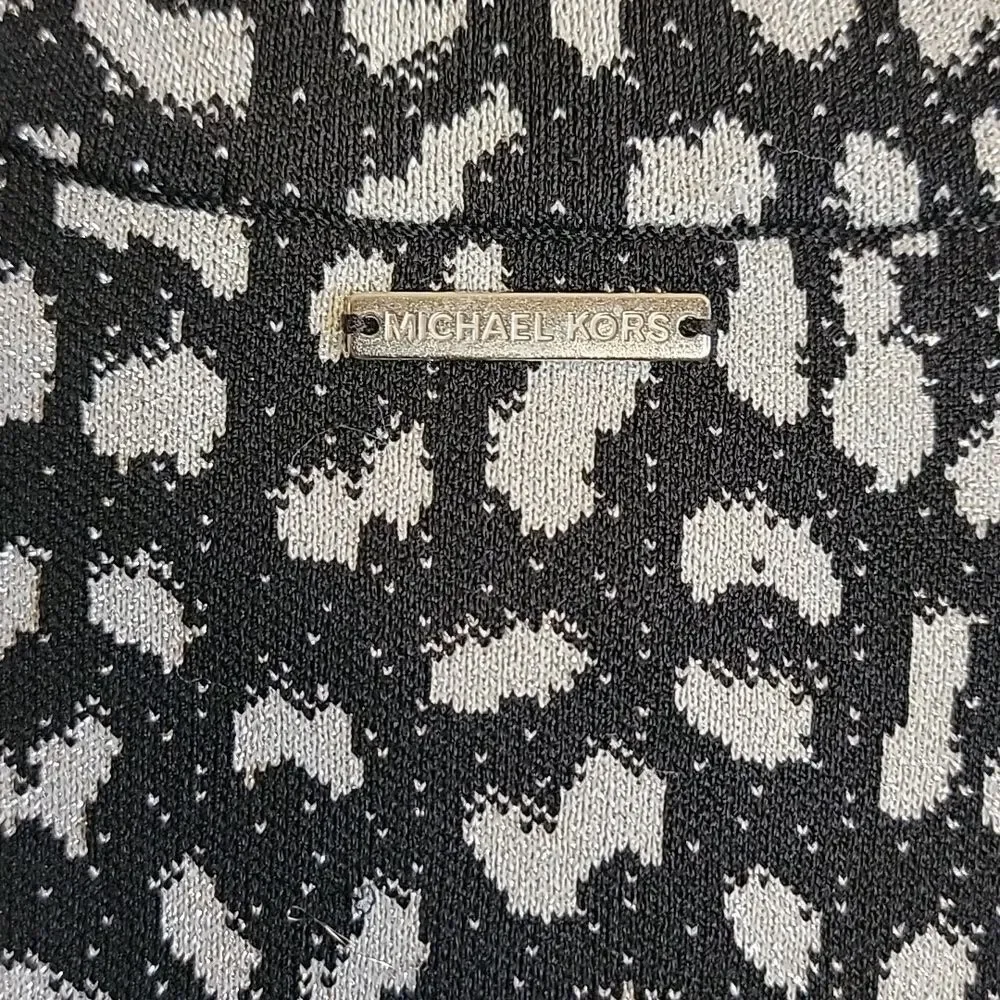 Michael Kors-Shimmery blk/gray animal print dress with bell sleeves Size XS.
